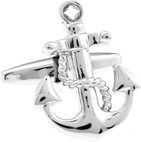 Anchor Rudder Fishing Navy Sailor Boat Sea Rose Gold Silver Cufflinks in Saudi Arabia