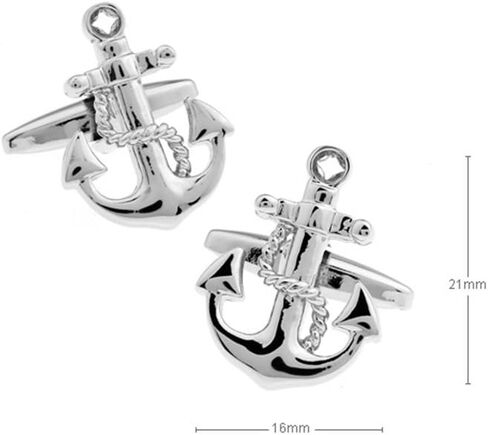 Anchor Rudder Fishing Navy Sailor Boat Sea Rose Gold Silver Cufflinks in Saudi Arabia