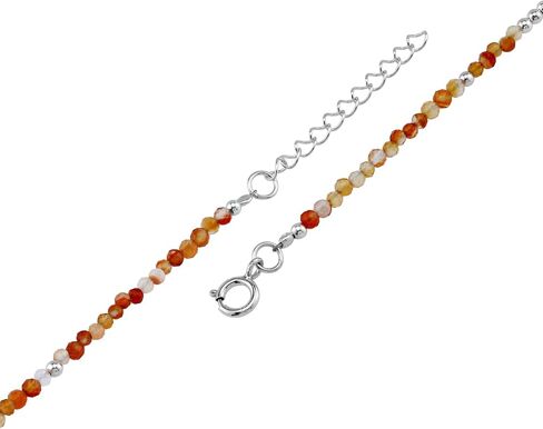 Silvershake 2MM Petite Natural Gemstones Bead 925 Sterling Silver Minimalist 6.5 to 7.5 Inch Adjustable Bracelet Birthstone Jewelry for Women or Teens in Saudi Arabia