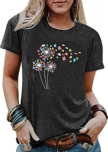 Just Breathe Dandelion T-Shirt for Women Dandelion Graphic Tees Short Sleeve Christian Shirts Tops in Saudi Arabia