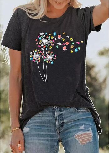 Just Breathe Dandelion T-Shirt for Women Dandelion Graphic Tees Short Sleeve Christian Shirts Tops in Saudi Arabia