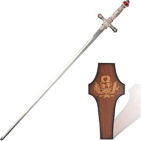 COSWOR 31.5" Stainless Steel Goblins Sword with White Ruby Handle for Gift, Cosplay, Collection in Saudi Arabia