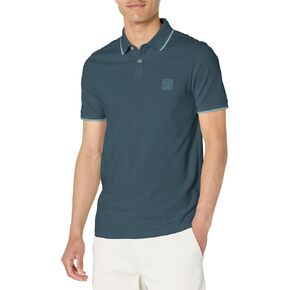 BOSS Men's Square Patch Logo Slim Fit Cotton Polo Shirt in Saudi Arabia
