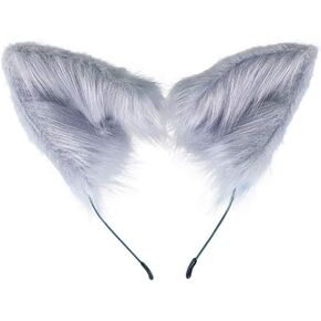 HAOAN اليدوية القط الثعلب الذئب آذان Hairhoop أغطية الرأس أنيمي فستان بتصميم حالم حفلة تأثيري هالوين زي الملحقات in Kuwait