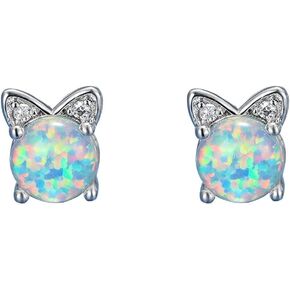 Unicorn Earrings for Girls Women - 925 Sterling Silver Hypoallergenic Cute Fire Opal Stud Earrings for Sensitive Ears,14K Gold Plated Mini Animal Earrings Jewelry Lovely Gifts for Kids & Little Girls in Saudi Arabia