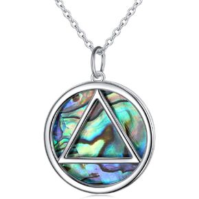 Yearace Alcoholics Anonymous Gifts 925 Sterling Silver AA Symbol Alcoholics Anonymous Jewelry Set Ring/Necklace/Bracelet/Anklet/Earrings for Women Men in Kuwait