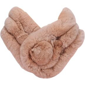 وشاح من الفرو الأصلي من Fawziya وشاح أرنب ريكس شتوي للنساء للطقس البارد in Kuwait