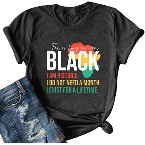 Black History Shirts African American T-Shirts Women Black History Month Tops Black Freedom Clothes in Kuwait