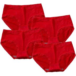 Fahuichen sports fashion lovely lace girl red underwear breathable medium waist women's cotton underwear in Saudi Arabia