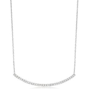 RS Pure by Ross-Simons 0.20 ct. t.w. Diamond Curved Bar Necklace in Sterling Silver. 16 inches in Saudi Arabia