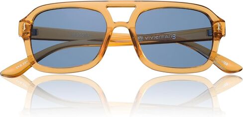 VIVIENFANG Trendy Polarized Rectangle Aviator Sunglasses for Women, Retro 70s Comfy Sun Glasses UV Protection Shades VF2229 in Saudi Arabia