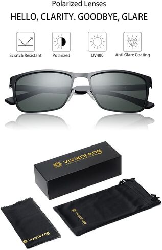 VIVIENFANG Trendy Polarized Rectangle Aviator Sunglasses for Women, Retro 70s Comfy Sun Glasses UV Protection Shades VF2229 in Saudi Arabia