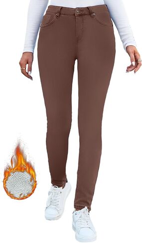 GRAPENT صوف مبطن طماق المرأة نحيل الجينز عالية الخصر الحرارية Jeggings الشتاء تمتد الدينيم السراويل الدافئة in Kuwait