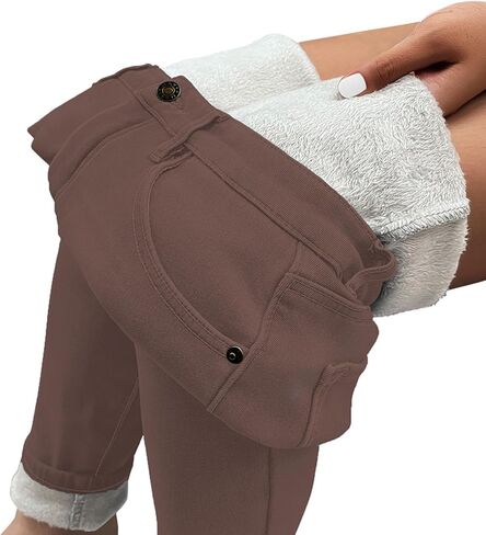GRAPENT صوف مبطن طماق المرأة نحيل الجينز عالية الخصر الحرارية Jeggings الشتاء تمتد الدينيم السراويل الدافئة in Kuwait