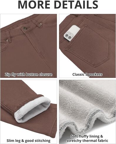 GRAPENT صوف مبطن طماق المرأة نحيل الجينز عالية الخصر الحرارية Jeggings الشتاء تمتد الدينيم السراويل الدافئة in Kuwait
