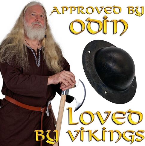 Mythrojan Hand Forged Viking LARP Shield BOSS Umbo عملي بالكامل وجاهز للمعركة، 7.4 بوصة in Kuwait