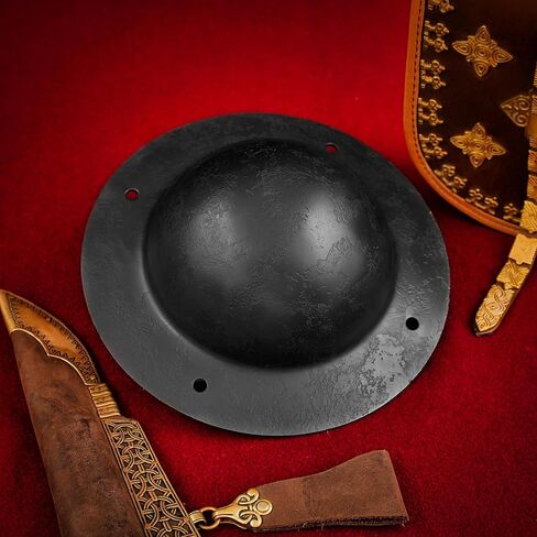 Mythrojan Hand Forged Viking LARP Shield BOSS Umbo Fully Functional & Battle Ready, 7.4" in Kuwait