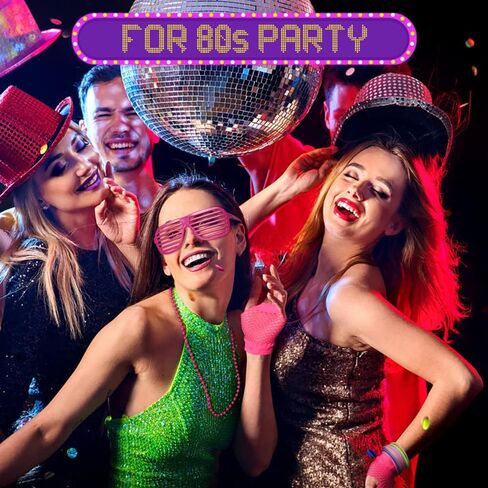 AOMIG 80s Costume Accessories Set for Women, Necklace Fishnet Gloves T-shirt Tutu 80s Party Birthday Costume Accessories in Kuwait