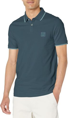 BOSS Men's Square Patch Logo Slim Fit Cotton Polo Shirt in Saudi Arabia
