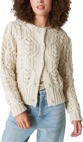 Lucky Brand Women's Puff Sleeve Shine Cardigan in Saudi Arabia