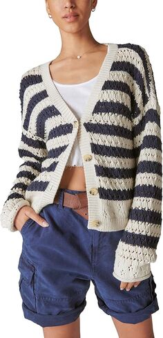 Lucky Brand womens Lucky Brand Women's Button Front Knit Cardigan Cardigan Sweater in Saudi Arabia