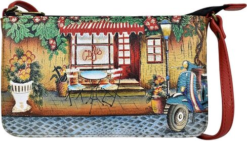 Anna by Anuschka Women's Hand-Painted Genuine Leather Crossbody Organizer in Kuwait