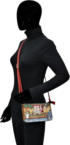 Anna by Anuschka Women's Hand-Painted Genuine Leather Crossbody Organizer in Kuwait