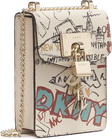 DKNY womens Dkny Elissa N/S Phone Crossbody, White Graffiti, One Size US in Saudi Arabia