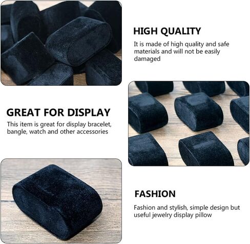 balacoo 6Pcs Bracelet Watch Pillow, Black Flannelette Jewelry Pillows, Watch Bracelet Bangle Cushions for Jewelry Displays in Kuwait