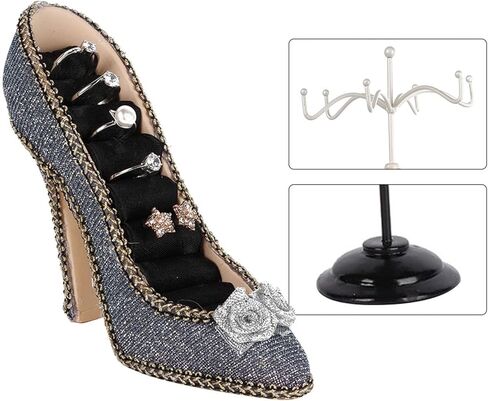 حامل مجوهرات Alucy، سوار على شكل قلادة على شكل حذاء رسمي، حامل عرض معلق على شكل حلقة، حامل مجوهرات إبداعية (نوع الكعب العالي) in Kuwait