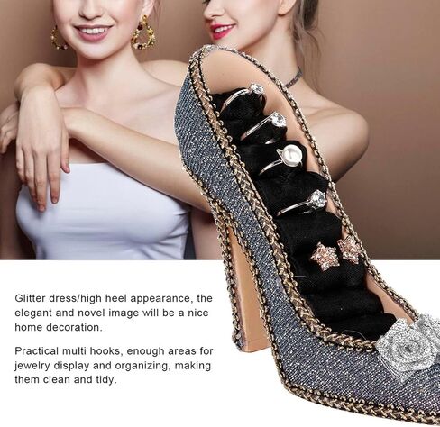 حامل مجوهرات Alucy، سوار على شكل قلادة على شكل حذاء رسمي، حامل عرض معلق على شكل حلقة، حامل مجوهرات إبداعية (نوع الكعب العالي) in Kuwait