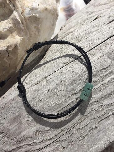 Qordelia سوار اليشم الطبيعي سوار سيرفر سوار اليشم سوار حبل أسود سوار اليشم الأخضر هدية عيد الأب هدية عيد ميلاد للنساء والرجال، قابل للتعديل in Kuwait
