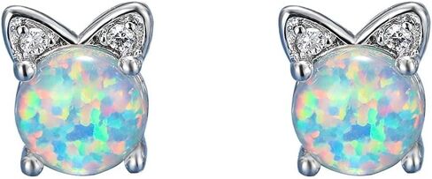 Unicorn Earrings for Girls Women - 925 Sterling Silver Hypoallergenic Cute Fire Opal Stud Earrings for Sensitive Ears,14K Gold Plated Mini Animal Earrings Jewelry Lovely Gifts for Kids & Little Girls in Saudi Arabia