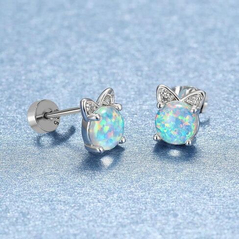 Unicorn Earrings for Girls Women - 925 Sterling Silver Hypoallergenic Cute Fire Opal Stud Earrings for Sensitive Ears,14K Gold Plated Mini Animal Earrings Jewelry Lovely Gifts for Kids & Little Girls in Saudi Arabia