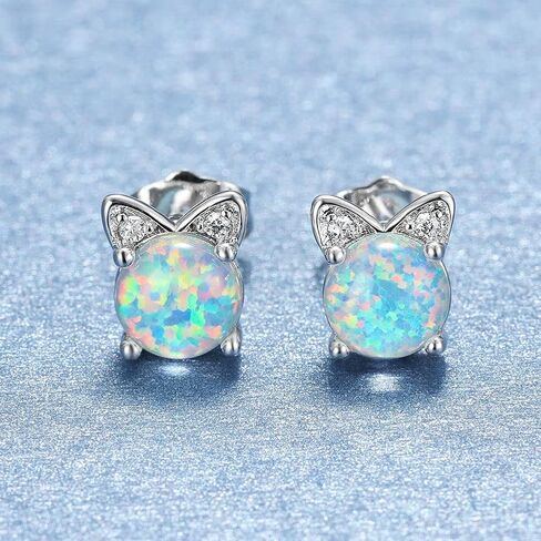Unicorn Earrings for Girls Women - 925 Sterling Silver Hypoallergenic Cute Fire Opal Stud Earrings for Sensitive Ears,14K Gold Plated Mini Animal Earrings Jewelry Lovely Gifts for Kids & Little Girls in Saudi Arabia