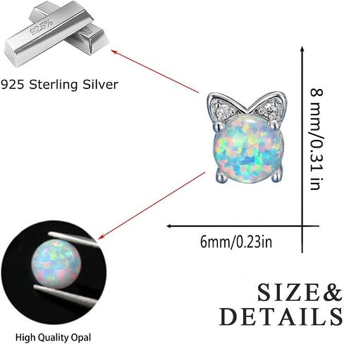 Unicorn Earrings for Girls Women - 925 Sterling Silver Hypoallergenic Cute Fire Opal Stud Earrings for Sensitive Ears,14K Gold Plated Mini Animal Earrings Jewelry Lovely Gifts for Kids & Little Girls in Saudi Arabia