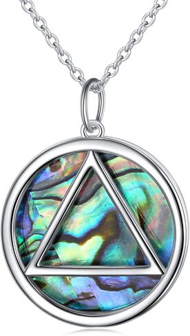 Yearace Alcoholics Anonymous Gifts 925 Sterling Silver AA Symbol Alcoholics Anonymous Jewelry Set Ring/Necklace/Bracelet/Anklet/Earrings for Women Men in Kuwait
