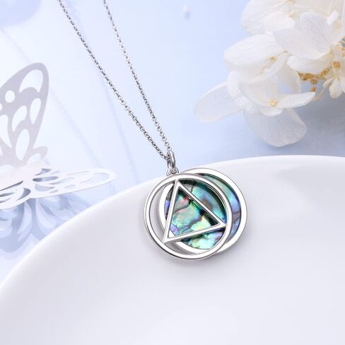 Yearace Alcoholics Anonymous Gifts 925 Sterling Silver AA Symbol Alcoholics Anonymous Jewelry Set Ring/Necklace/Bracelet/Anklet/Earrings for Women Men in Kuwait