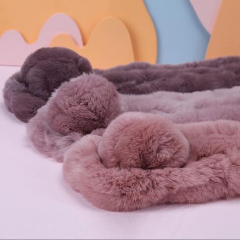 وشاح من الفرو الأصلي من Fawziya وشاح أرنب ريكس شتوي للنساء للطقس البارد in Kuwait