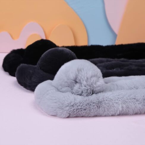 وشاح من الفرو الأصلي من Fawziya وشاح أرنب ريكس شتوي للنساء للطقس البارد in Kuwait