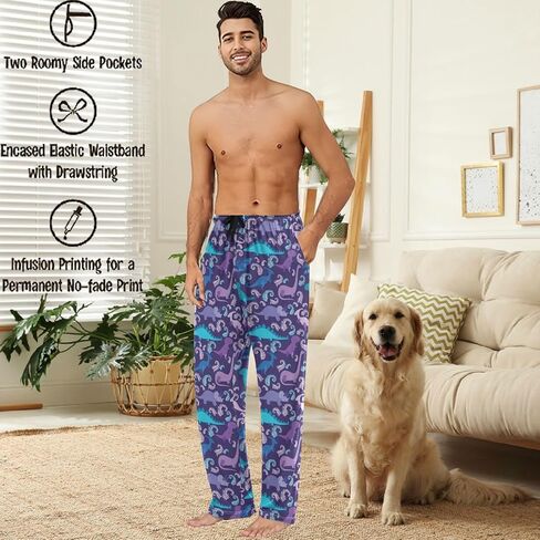 visesunny Men's Pajama Pants 100% Cotton Lounge Soft Warm Sleepwear Pants PJ Bottoms Drawstring and Pockets in Saudi Arabia