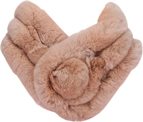 وشاح من الفرو الأصلي من Fawziya وشاح أرنب ريكس شتوي للنساء للطقس البارد in Kuwait