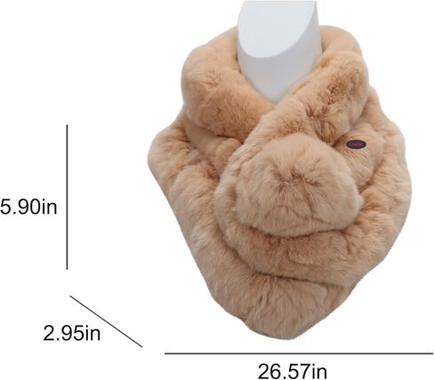 وشاح من الفرو الأصلي من Fawziya وشاح أرنب ريكس شتوي للنساء للطقس البارد in Kuwait