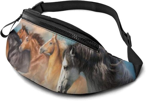 Dujiea Fanny Pack, Animal Horse Waist Bag with Headphone Hole Belt Bag Adjustable Sling Pocket Fashion Hip Bum Bag for Women Men Kids Outdoors Casual Travelling Hiking Cycling in Saudi Arabia