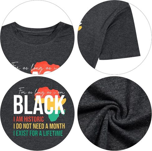 Black History Shirts African American T-Shirts Women Black History Month Tops Black Freedom Clothes in Saudi Arabia
