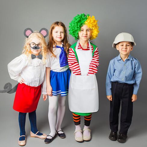 JieyueJewelry 5 قطع من إكسسوارات أزياء الفأر ومجموعة قبعة مريلة الشيف وعصابة رأس الفأر وذيل قبعة الشيف وجيب المطبخ للبالغين ومريلة قابلة للتعديل مع قبعة الجزار زي الخباز للأطفال الصغار والأطفال in Kuwait