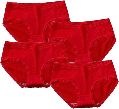 Fahuichen sports fashion lovely lace girl red underwear breathable medium waist women's cotton underwear in Saudi Arabia