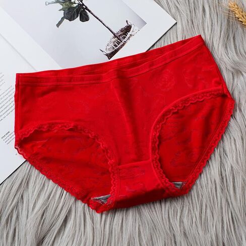 Fahuichen sports fashion lovely lace girl red underwear breathable medium waist women's cotton underwear in Saudi Arabia