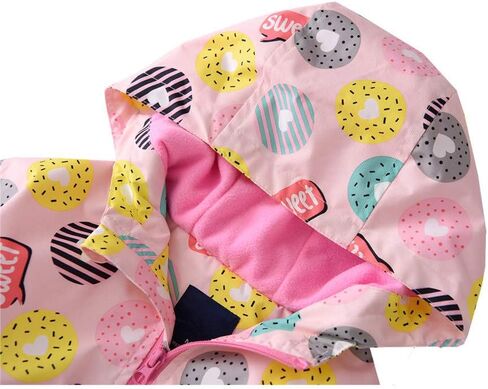 سترة نشطة مبطنة بالصوف بغطاء رأس للفتيات من Hiheart مقاومة للرياح وخصر محكم in Kuwait