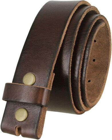 BS040 One Piece Genuine Full Grain Leather 1-1/2" wide Replacement Belt Strap with Snaps on for Women in Saudi Arabia